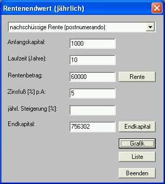 Rentenendwert - Sparen auf ein Ziel